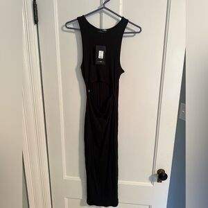 Fashion Nova - Black Sleeveless Dress with front cut out - NWT